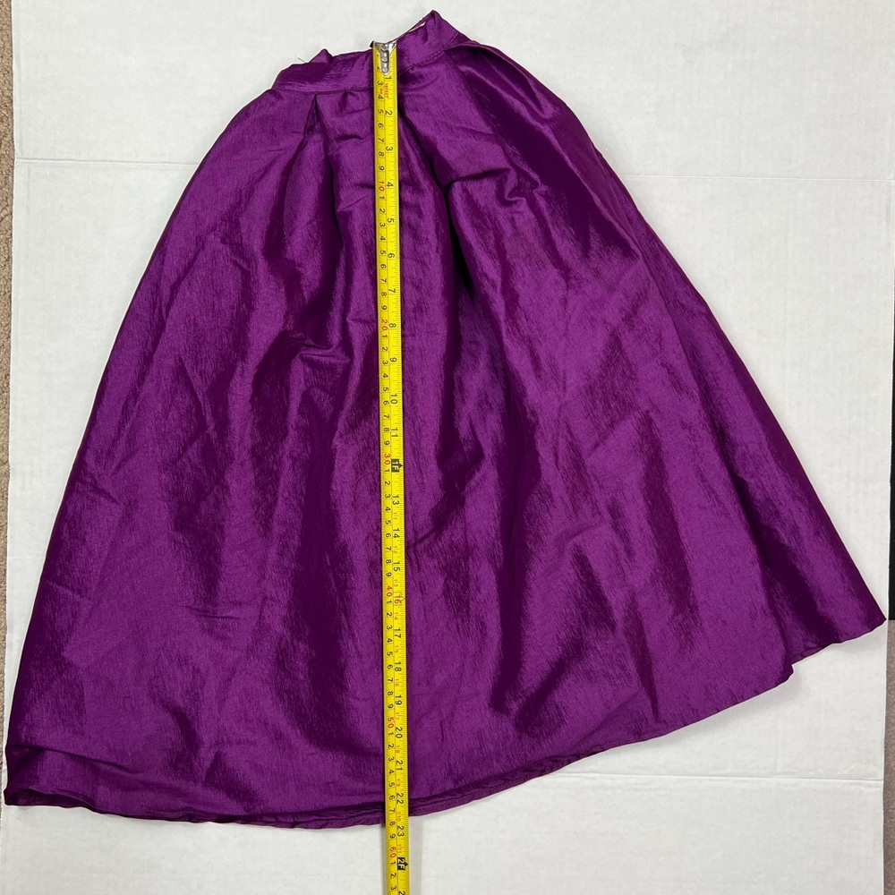 Purple Midi Skirt Taffeta Skirts High Waisted Flare A-Line Formal Wear Party Y2K - Picture 13 of 17